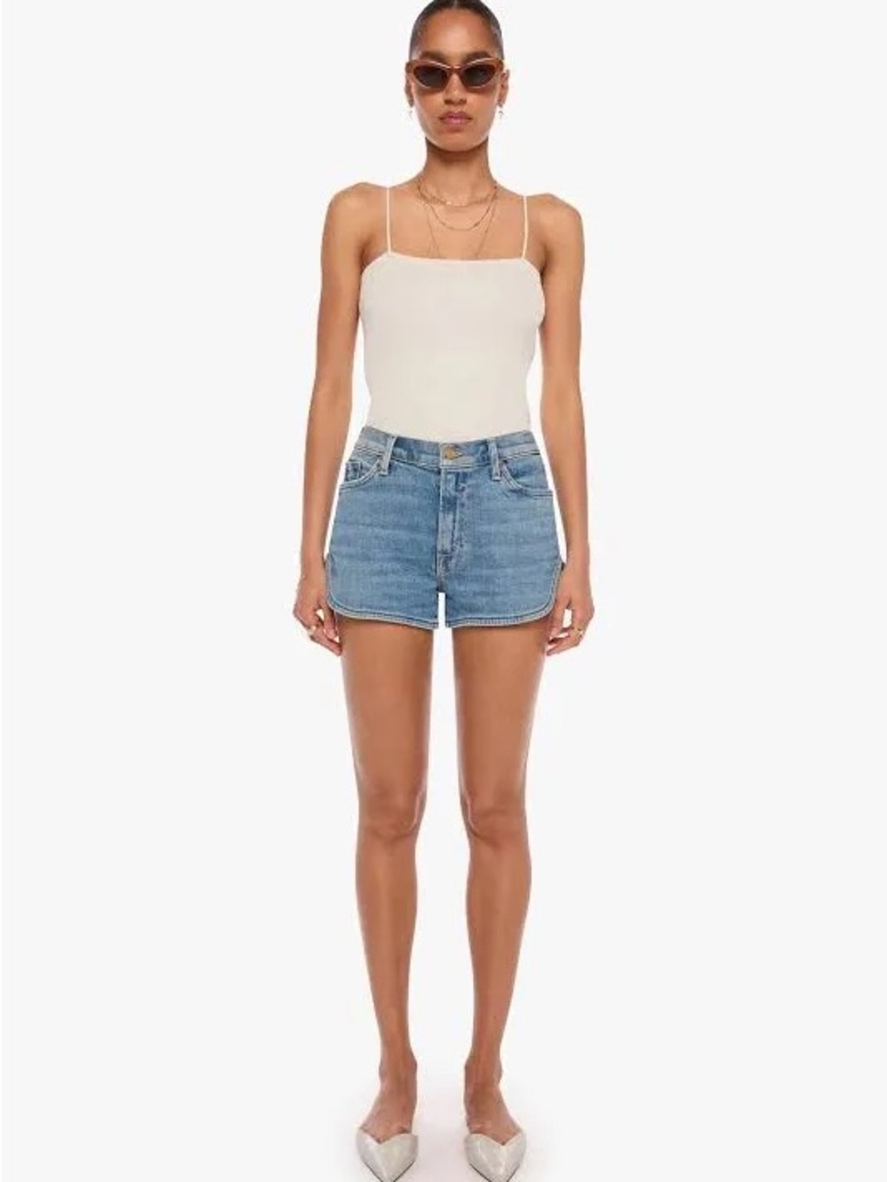 New! Mother Denim Tomcat Matinee Shorts - Picture 2 of 6